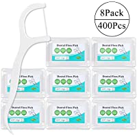 400 palillos para hilo dental- palillos de hilo triple- sin sabor- desechables- en 8 estuches de viaje- 50 hilos…